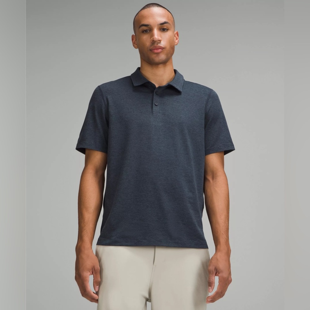 Lululemon Men’s Heathered Navy Soft Jersey Polo Shirt X-Small